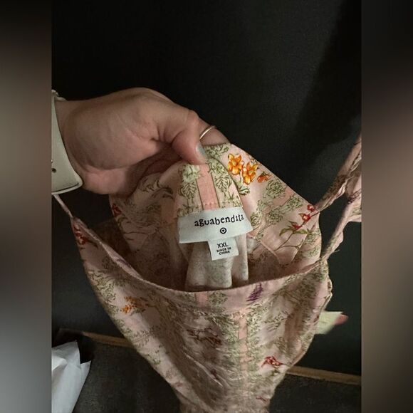 Agua Bendita Women's Dainty Floral Tile Print Flutter Sleeve Mini Dress NWT XXL - Picture 5 of 11